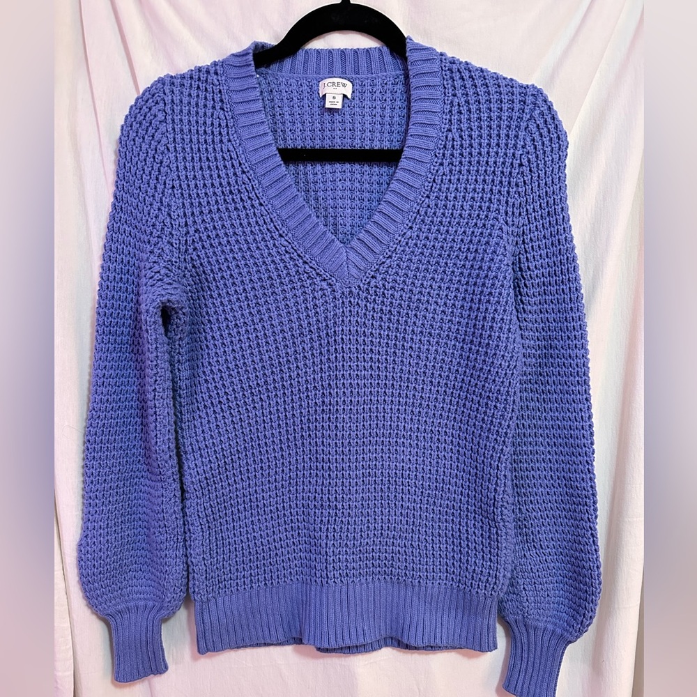 NWOT J Crew Blue V Neck Sweater Size S